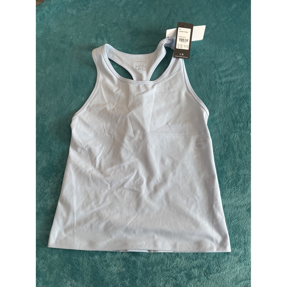 Peloton Cadent LT Tank Womens Medium Light Blue Racerback Workout Top WT00846‎